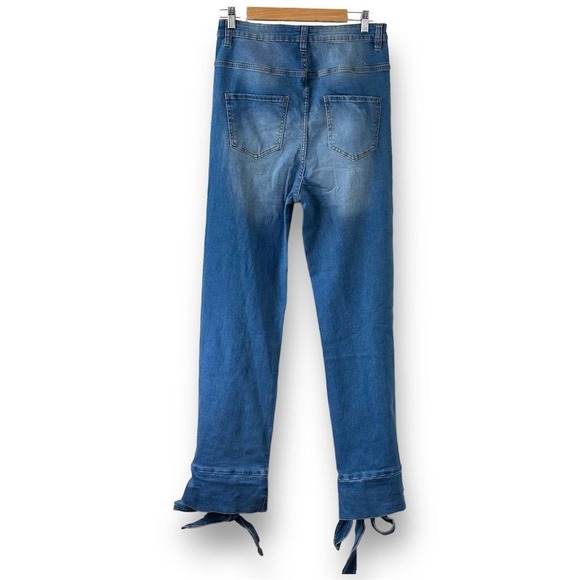 Highway Jeans Women's Size‎ 13 Distressed High-Rise Ankle Ties Jeans Blue - Picture 3 of 10